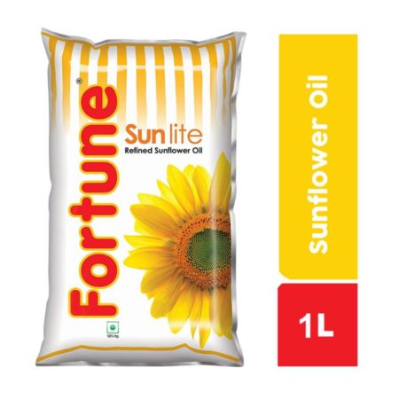 Fortune Sunflower Refined Oil, 1 L Pouch