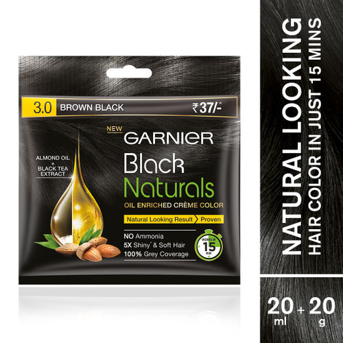 Garnier Black Naturals Hair Colour Shade 3 Brown Black 20 ml + 20 gm -  Vizag Grocery Store