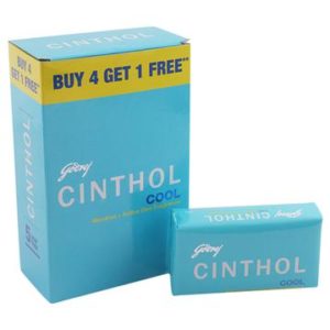 Cinthol Cool - Bath Soap, 100 g (Buy 4 Get 1 Free)