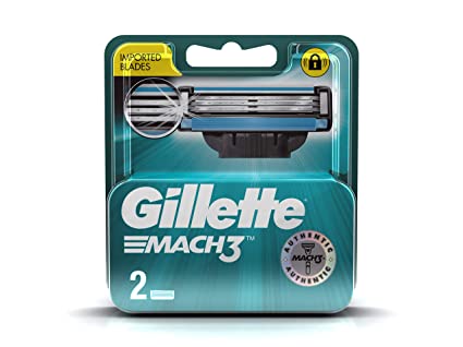 Gillette Mach3 - Manual Shaving Razor - Blades Cartridge, 2 pcs