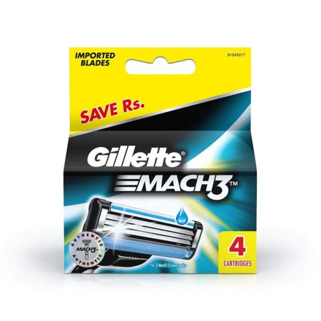 Gillette Mach3 - Manual Shaving Razor - Blades Cartridge, 4 pcs