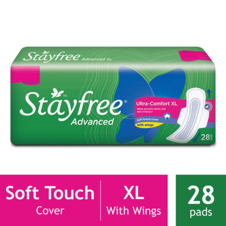 STAYFREE Advanced Soft Ultra - Thin Sanitary Pads With Wings - X-Large, 28 Pads