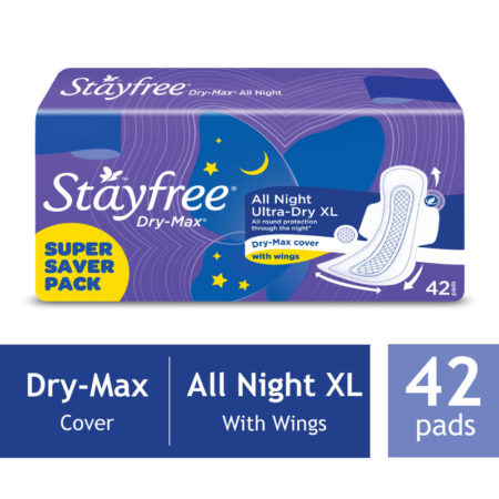 STAYFREE Dry Max All Nights - Super Saver Pack, 42 Pads