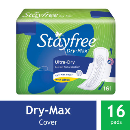 STAYFREE Sanitary Pads - Dry-Max Ultra - Dry with Wings, 16 Pads