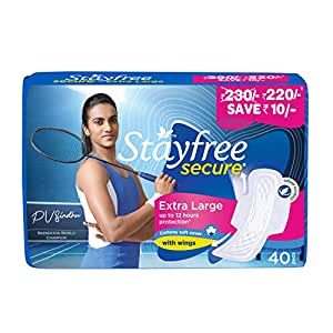 STAYFREE Secure - Cottony XL Sanitary Napkins, 40 Pads