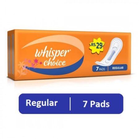 Whisper Choice Sanitary Napkins - Regular, 7 pcs