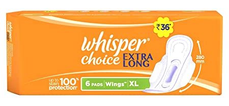 Whisper Choice Sanitary Napkins - Xl, Ultra with Wings, 6 Pads