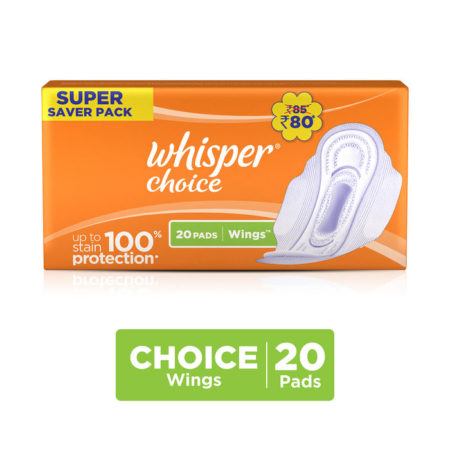 Whisper Sanitary Pads - Choice Wings Regular, 20 pcs