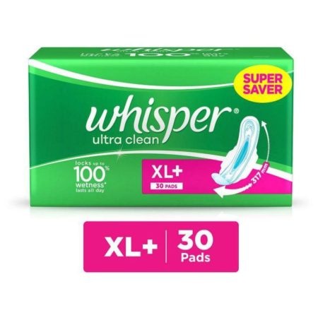 Whisper Sanitary Pads - XL+ - Ultra Clean, 30 pcs