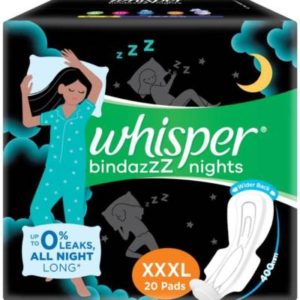 Whisper Ultra Nights Sanitary Pads - XXXL Wings, 20 pcs
