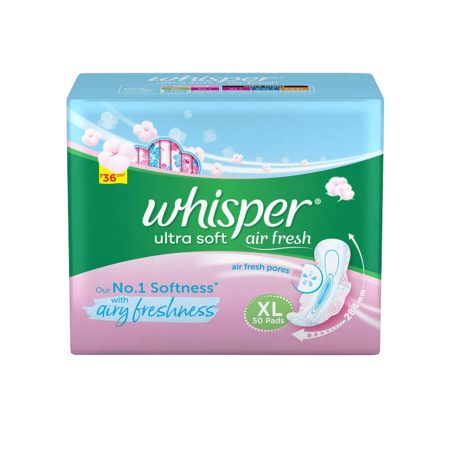 Whisper Ultra Soft Air Fresh - Sanitary XL, 50 pcs Pads
