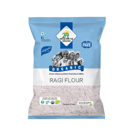 24 Mantra Organic - Ragi Flour, 500 g Pouch